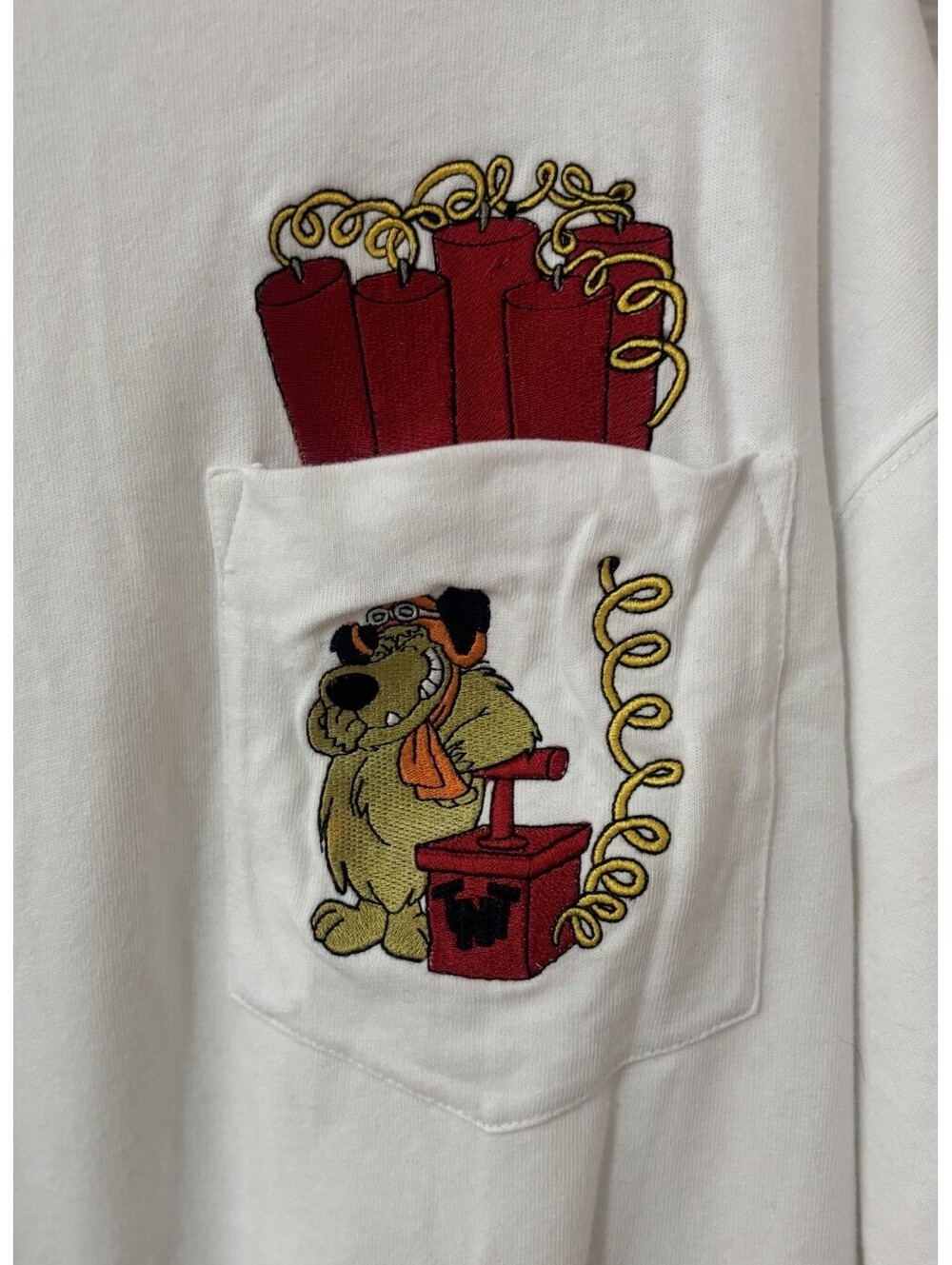 Vintage  1997 MUTTLEY Hanna-Barbera White Embroidered Shirt  Warner Bros XXL